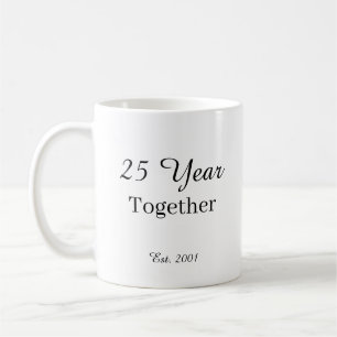 Taza De Café 25 Year Anniversary Mug -First Wedding Anniversary