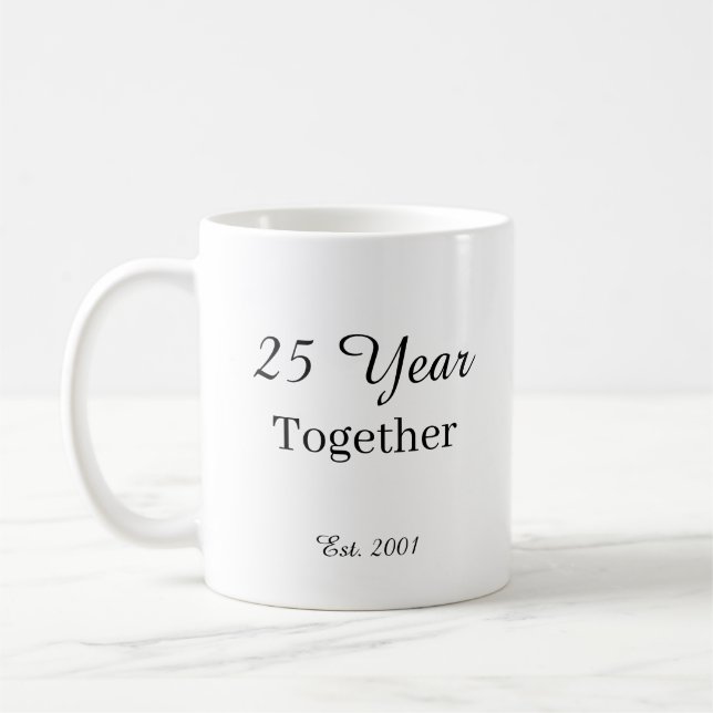 Taza De Café 25 Year Anniversary Mug -First Wedding Anniversary (Izquierda)