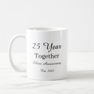 Taza De Café 25 Year Anniversary Mug-Silver Wedding Anniversary