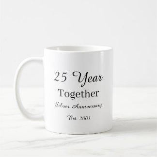 Taza De Café 25 Year Anniversary Mug-Silver Wedding Anniversary