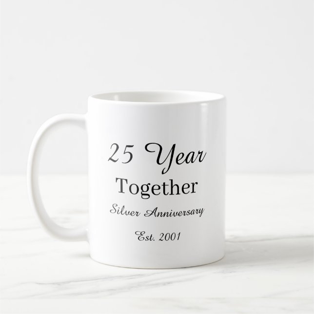 Taza De Café 25 Year Anniversary Mug-Silver Wedding Anniversary (Izquierda)