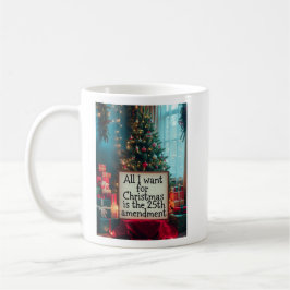 Taza De Café 25th Amendment Christmas Mug with Festive Tree