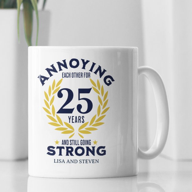 Taza De Café 25th Anniversary Gift for couples (Subido por el creador)