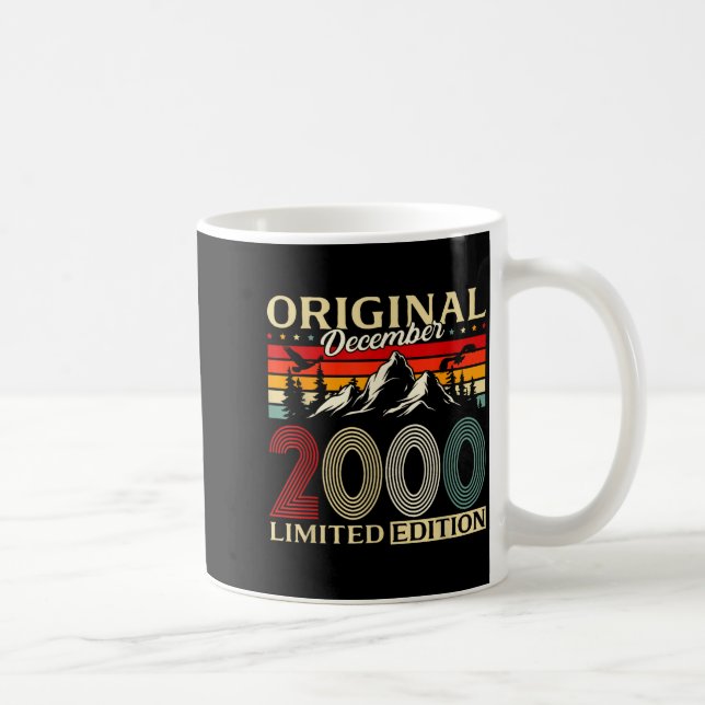 Taza De Café 25th Birthday Gift Men Women Original December 200 (Derecha)