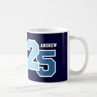 Taza De Café 25to AGUAMARINA y TRULLO V002C del cumpleaños
