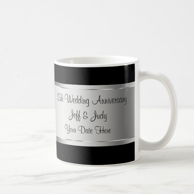 Taza De Café 25to Aniversario de boda (Derecha)