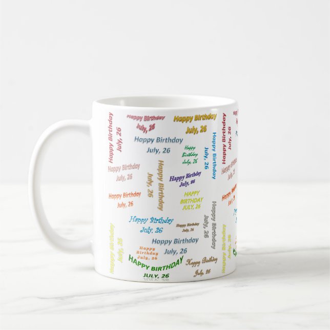 Taza De Café 26 de julio, cumpleaños Mug (Izquierda)