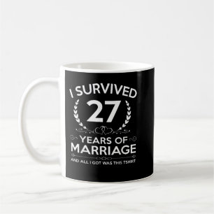 Taza De Café 27 Aniversario Boda Regalos Parejas Esposo Wif