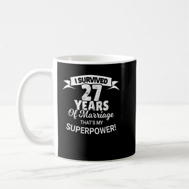 Taza De Café 27 Aniversario Del Boda Matrimonial (Izquierda)