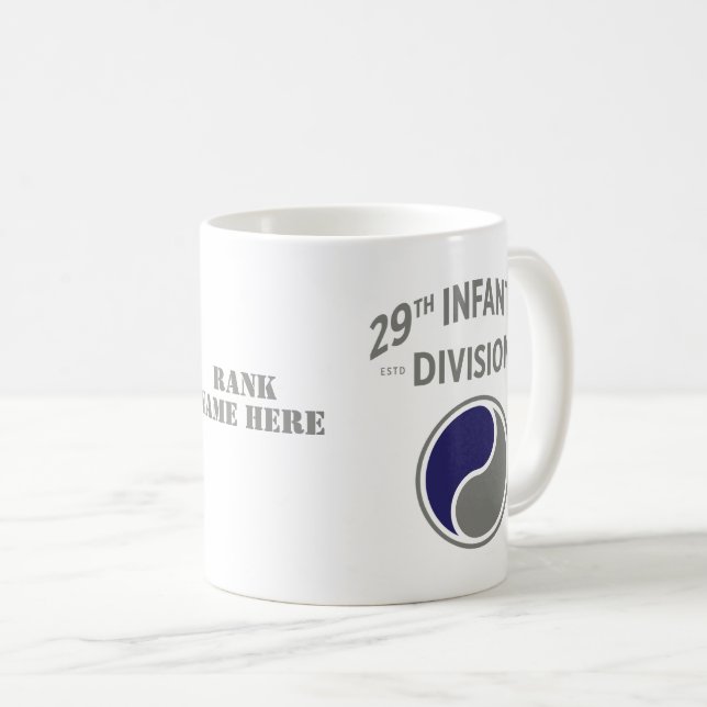 Taza De Café 29.ª División de Infantería Ejército de los Estado (Anverso derecho)