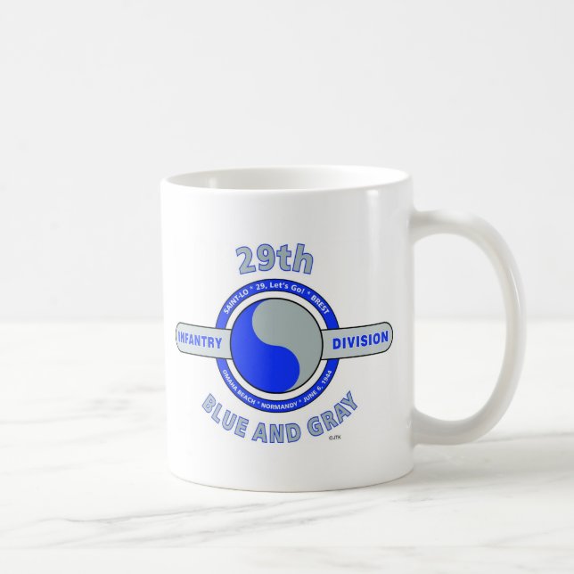 Taza De Café 29no DIVISIÓN de INFANTERÍA "AZUL Y GRIS " (Derecha)