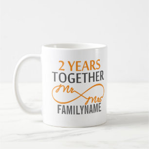 Taza De Café 2.º Aniversario Sr. y la Sra. Infinity personaliza