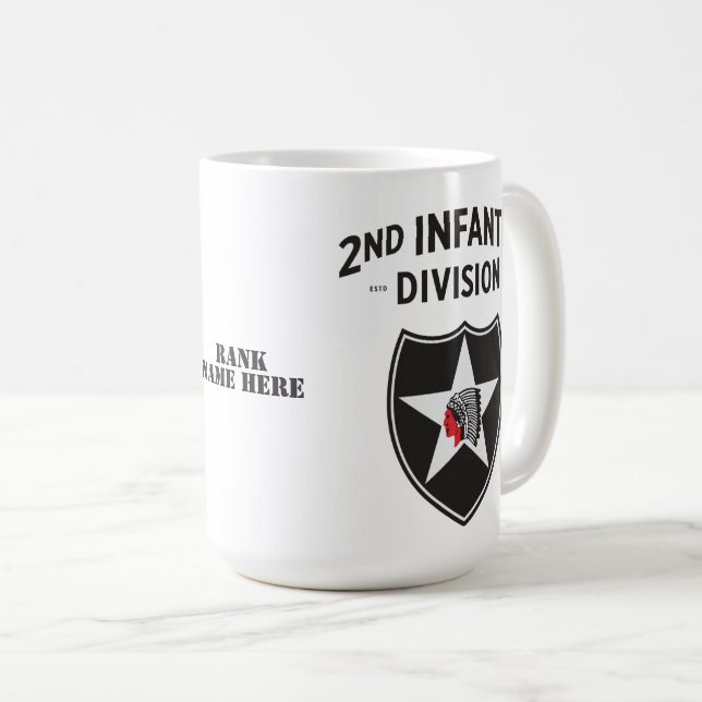Taza De Café 2.º Personalizado de Parches de la División de Inf (Anverso derecho)