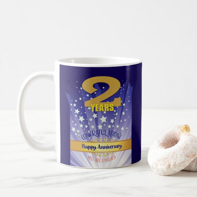 Taza De Café 2 años Aniversario de la Recuperación de PERSONALI (Con donut)