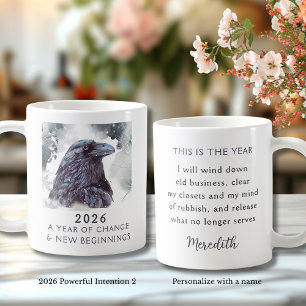 Taza De Café 2. Cuervo 2026 Año de Cambio Intención Poderosa