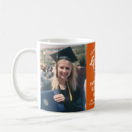 Taza De Café 2 Foto Graduación de felicitaciones Naranja Blanco