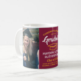 Taza De Café 2 Foto Graduación Felicitaciones Marrón Oro Rojo A