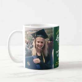 Taza De Café 2 Foto Graduación Felicitaciones Oro Verde Amarill