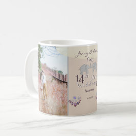 Taza De Café 2 fotos 14 años Boda marfil