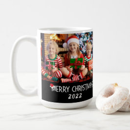 Taza De Café 2 Fotos familiares Feliz Navidad Santa Sombrero