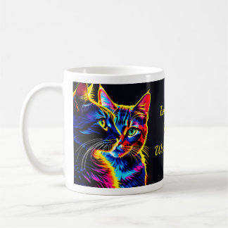 Taza De Café 2 Gatos De Tabú, Pose Artístico, Luz De Atrás