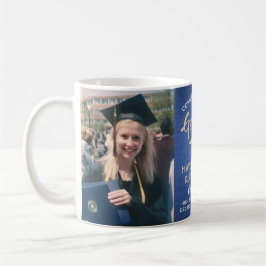 Taza De Café 2 Graduación fotográfica Bruselas dorado azul y bl
