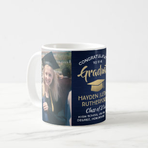 Taza De Café 2 Graduación fotográfica Cepillado de la Marina Or