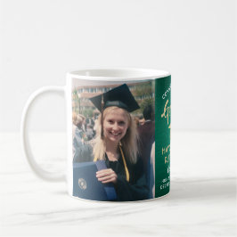 Taza De Café 2 Graduación fotográfica cepillado Oro verde y bla