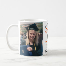 Taza De Café 2 Graduación fotográfica Naranja moderno blanco y 