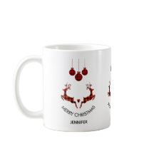 2 Navidades de ciervo saltando al estilo rústico