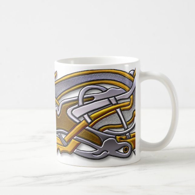 Taza De Café 2 Perros celtas - Oro y plata (Derecha)
