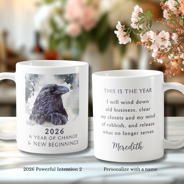 Taza De Café 2. Raven 2026 Year of Change Powerful Intention (Raven 2026 Year of Change and New Beginnings Powerful Intention 2 Coffee Mug)