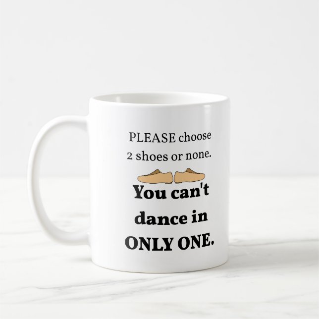 Taza De Café 2 Zapatos o ninguna Lámina Blanca. (Izquierda)