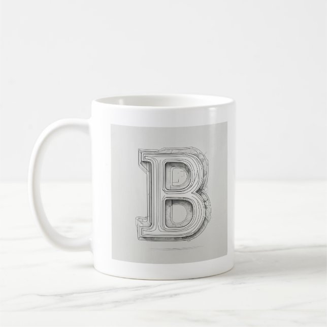 Taza De Café 2d concepto art, b/w bosquejar el arte de una letr (Izquierda)