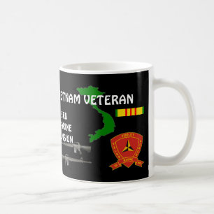 Taza De Café 3ª Div. de cinta marina. Veterano de Vietnam: Caf