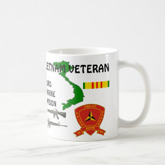 Taza De Café 3ª Div. de cinta marina. Veterano de Vietnam: Café
