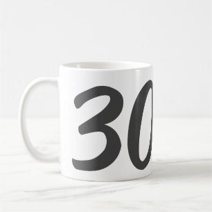 Taza De Café 30.ª fecha de adición de cumpleaños año plantilla 