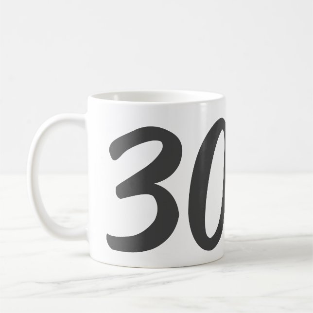 Taza De Café 30.ª fecha de adición de cumpleaños año plantilla  (Izquierda)