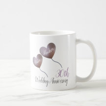 30.º boda de perlas regalo tazón de café