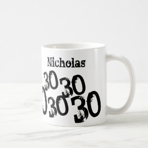 Taza De Café 30 cumpleaños Agregar nombre Mug personalizado