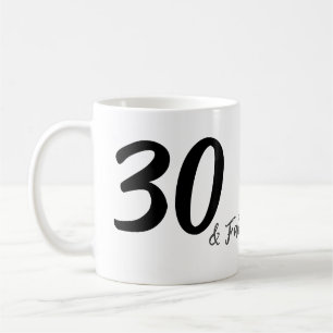 Taza De Café 30 cumpleaños añadir nombre fecha año negro