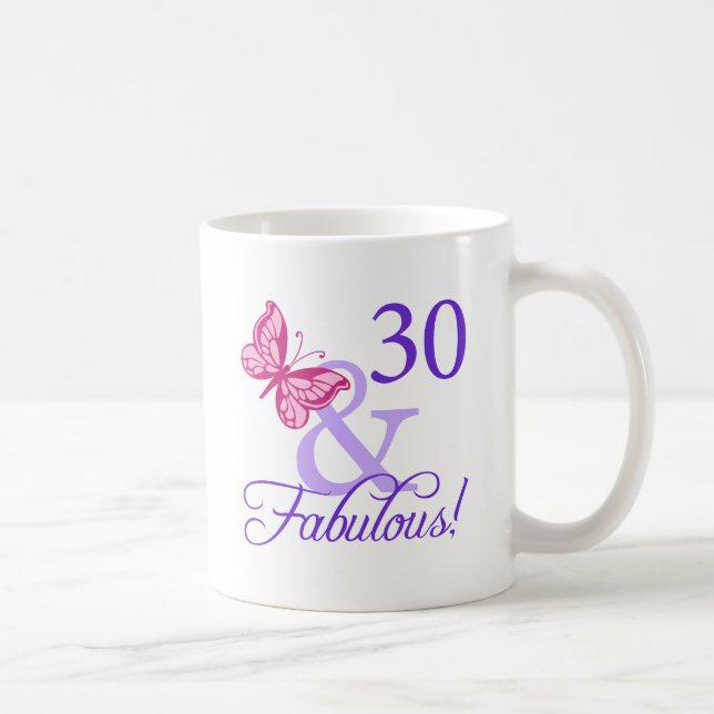 Taza De Café 30 Y Fabuloso Cumpleaños (Derecha)