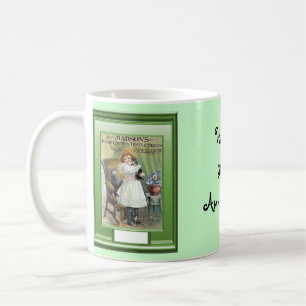 Taza De Café 32do chica feliz del aniversario con los gatitos