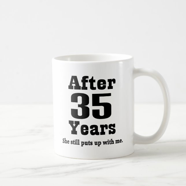 Taza De Café 35to Aniversario (divertido) (Derecha)