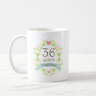 Taza De Café 36.o Bebida del recuerdo del aniversario