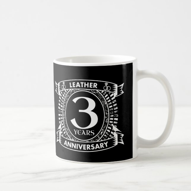Taza De Café 3.ᵉʳ escudo de angustiado aniversario de bodas (Derecha)