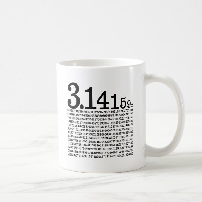Taza De Café 3,1415926 Pi (Derecha)