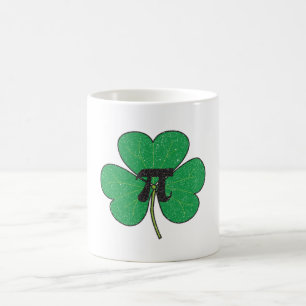 Taza De Café 3.14 Vintage Distressed Shamrock Pie Funny Pi Pun