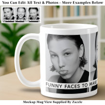 3 Caras Divertidas Fotos Personalizadas & Mensaje 
