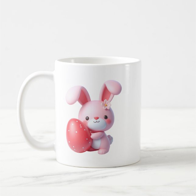 Taza De Café 3.D. Huevo de conejito de Pascua (Izquierda)